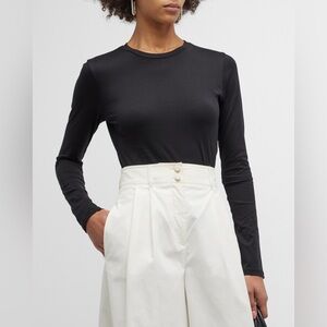 Theory Women’s Long Sleeve Black Cotton Top Size Medium